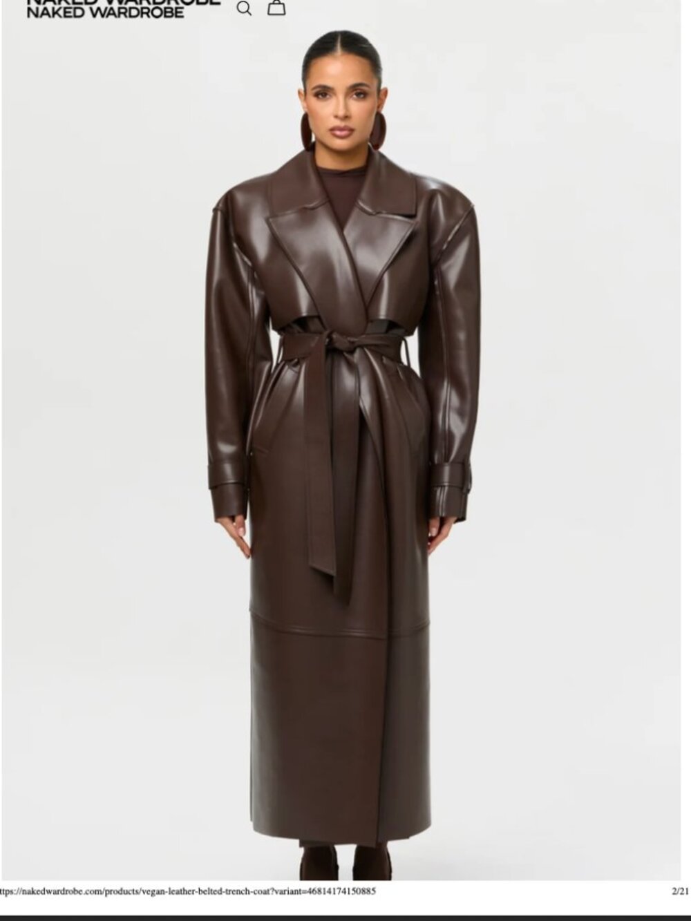 Vegan Leather Trench Coat - Brand New - Small